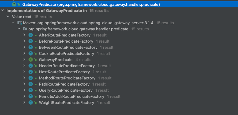 GatewayPredicate 实现类